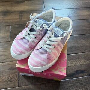 Roxy Sheilahh Color Dew Tie Dye Platform Sneakers Shoes Women's Size 7